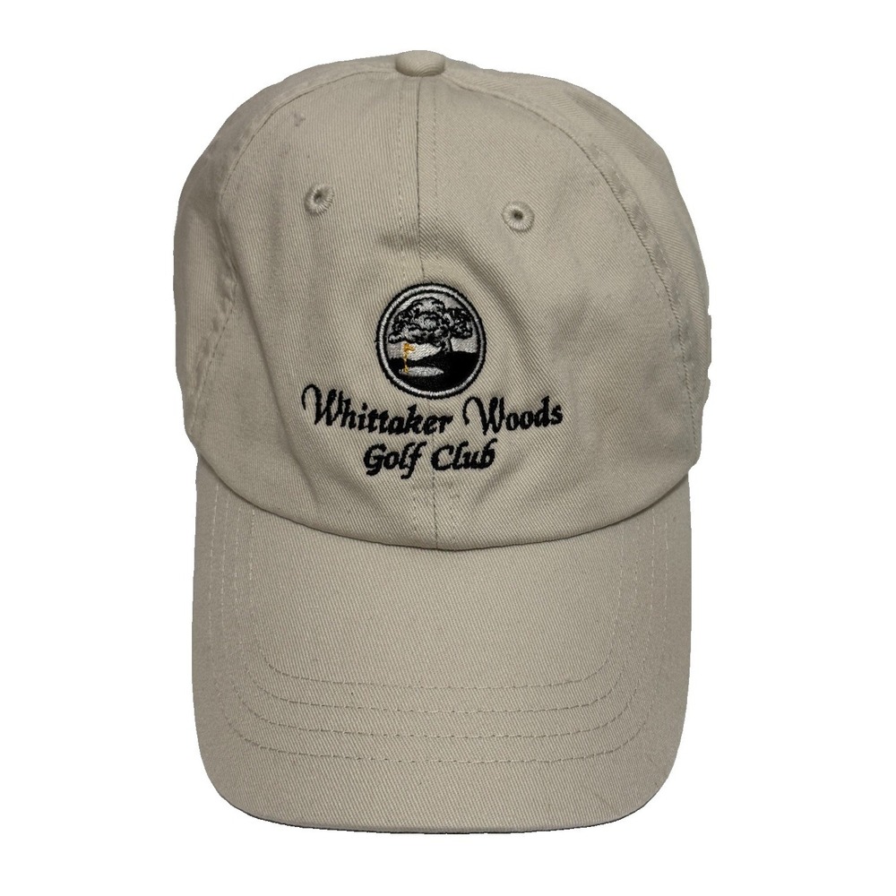 Antigua Whittaker Woods Golf Club Hat Cap Stone Beige Washed Cotton OSFA